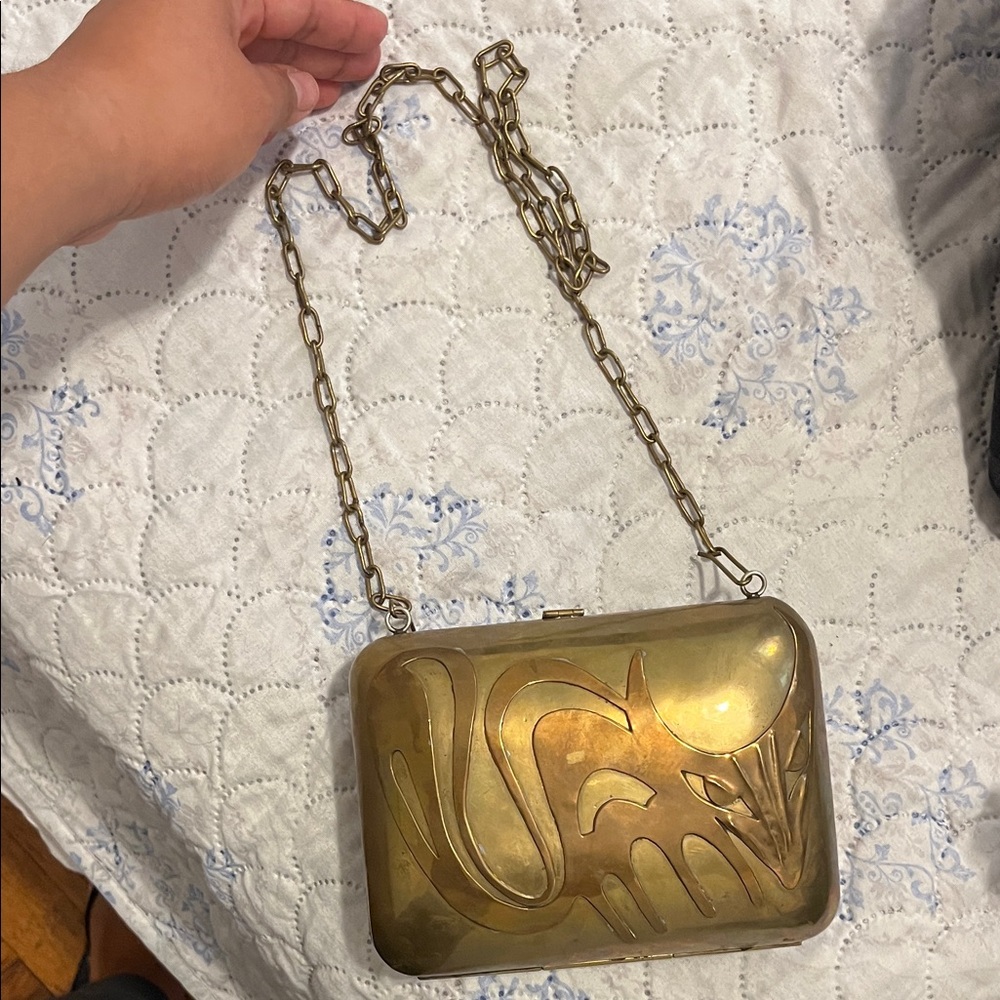 Antique / Vintage Metal Bronze  Clutch